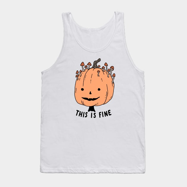 This Is Fine Tank Top by Little Spooky Studio